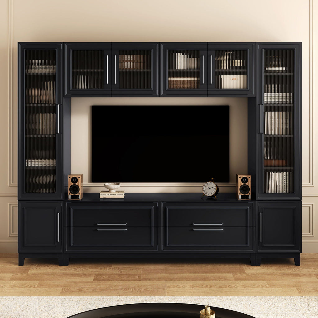 Wall Unit Modern Entertainment Center With Glass Doors by Unique Piece Furniture