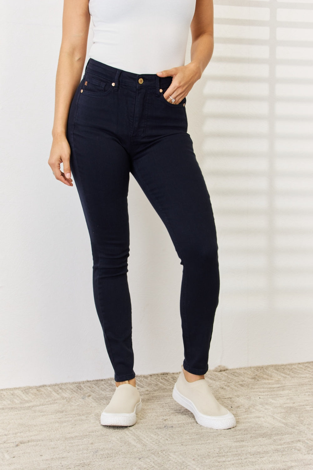 Judy Blue Full Size Garment Dyed Tummy Control Skinny Jeans by Wild and Free Boutique