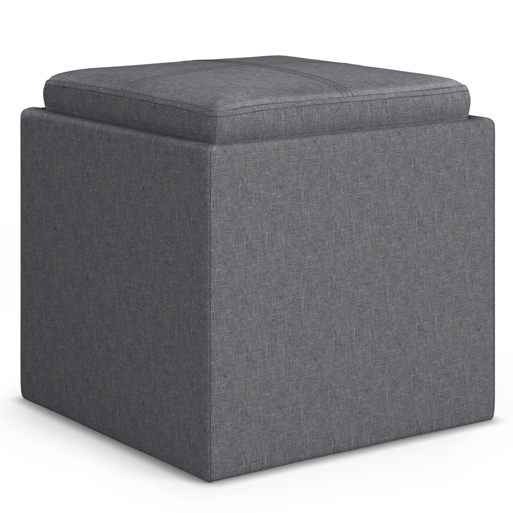 Rockwood - Upholstered Cube Storage Ottoman With Tray by Unique Piece Furniture