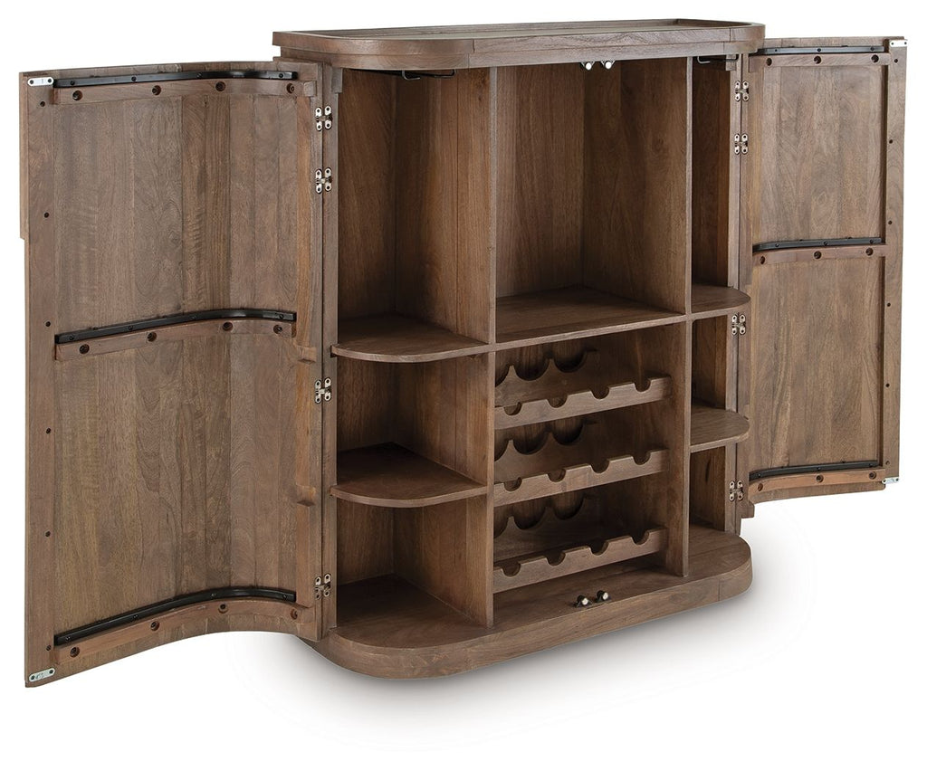 Landermont - Bar Cabinet - Medium Brown by Unique Piece Furniture