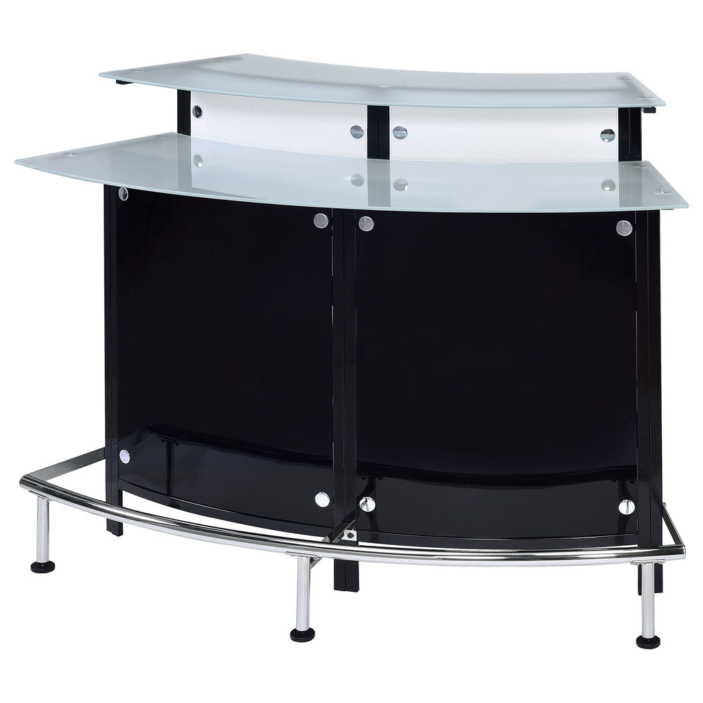 Keystone Curved Glass Top Home Bar Wine Cabinet Black by Unique Piece Furniture