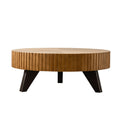 Round Retro Coffee With Solid Wood Legs by Unique Piece Furniture