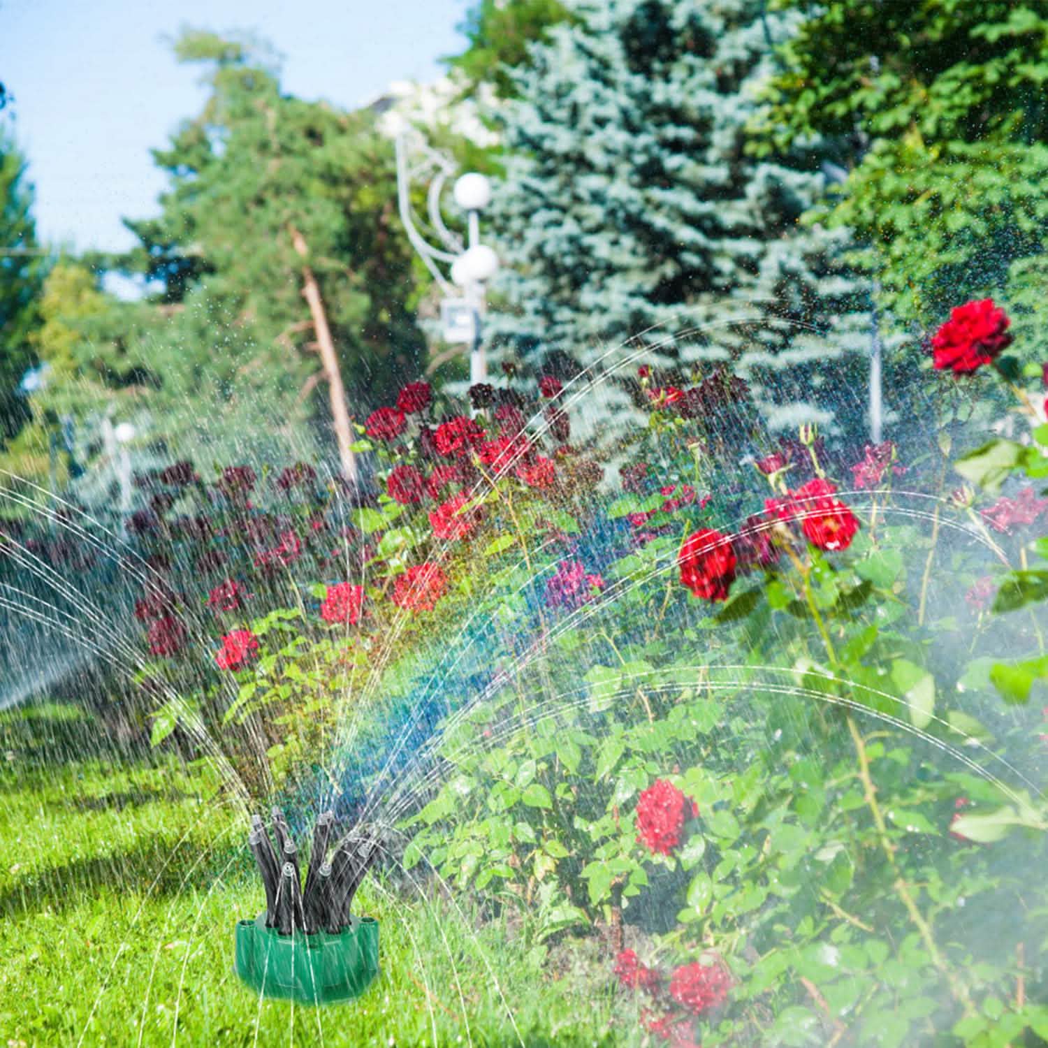 360° Flexible Lawn Sprinkler Automatic 12 Tubes Garden Water Irrigation Sprayers by DailySale