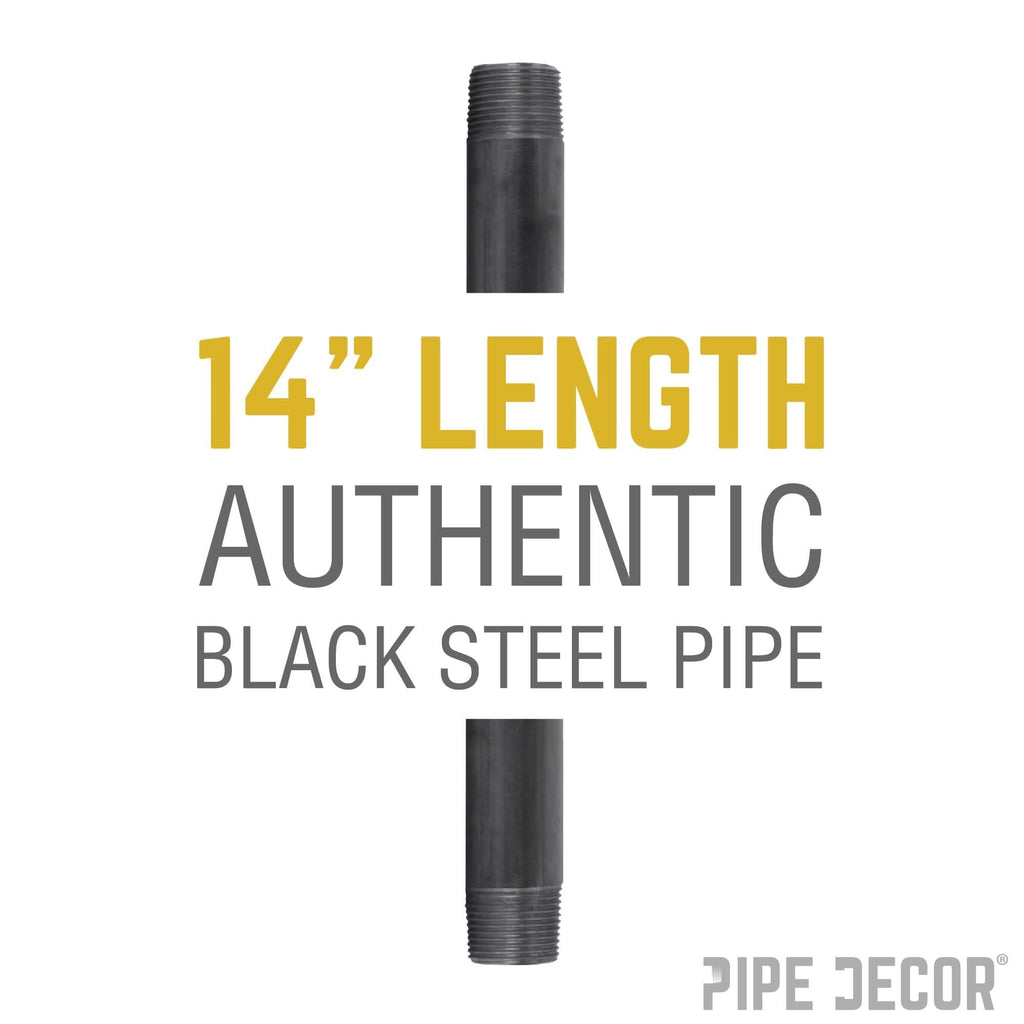 1 in. x 14 in. Black Pipe by PIPE DECOR