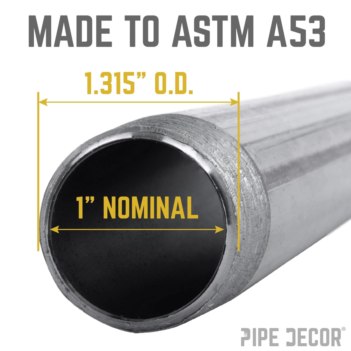 1 in. x 14 in. Black Pipe by PIPE DECOR