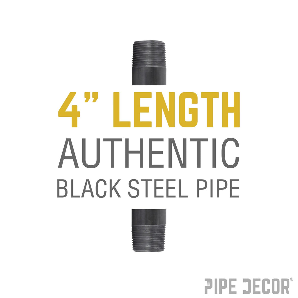 1 1/2 in. x 4 in. Black Pipe by PIPE DECOR