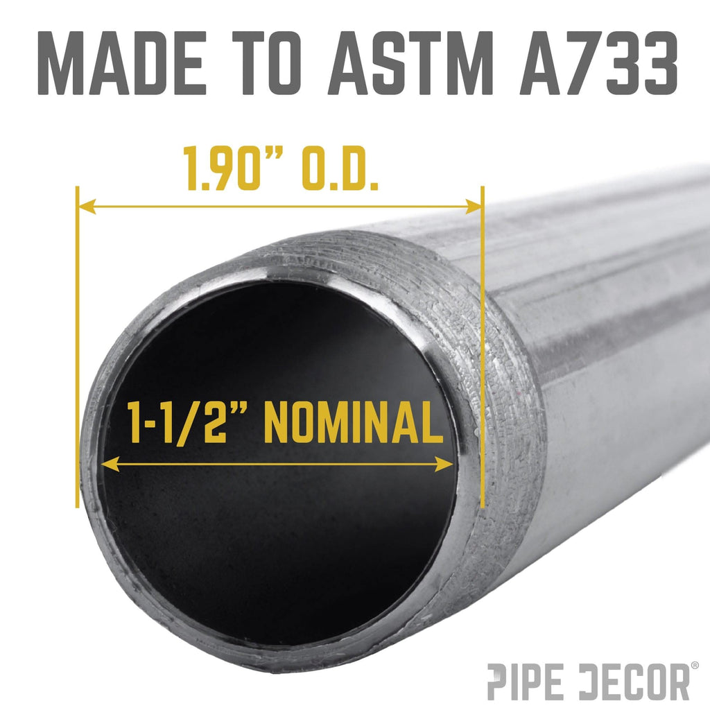 1 1/2 in. x 4 in. Black Pipe by PIPE DECOR