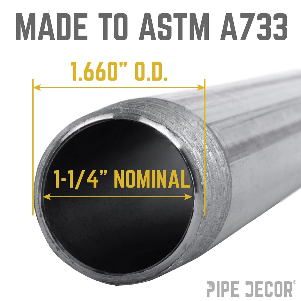 1 1/4 in. x 4 1/2 in. Black Pipe by PIPE DECOR