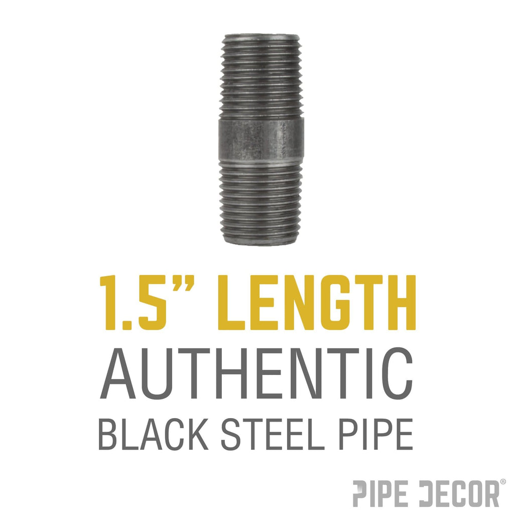 1/2 in. x 1 1/2 in. Black Pipe by PIPE DECOR