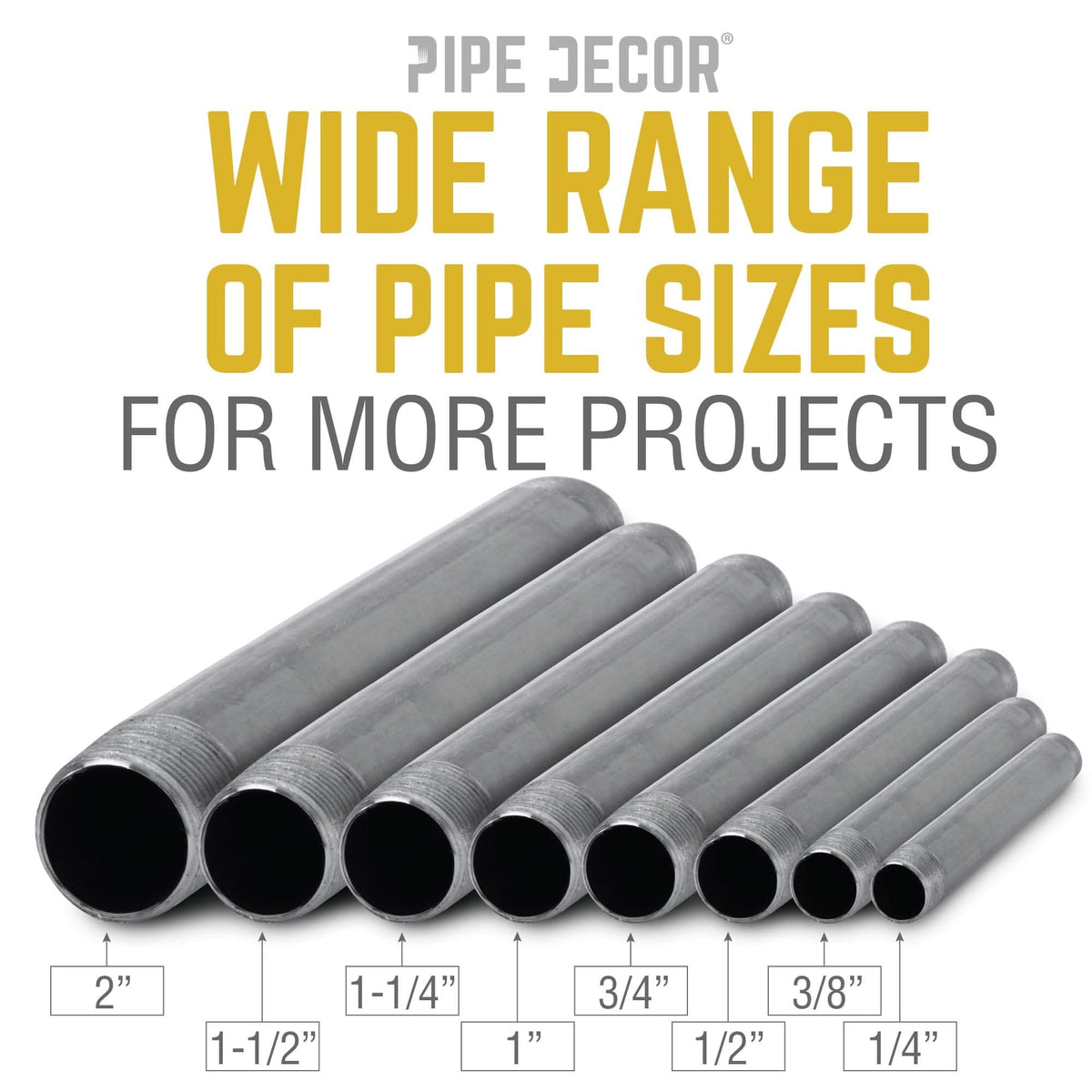 1/2 in. x 1 1/2 in. Black Pipe by PIPE DECOR