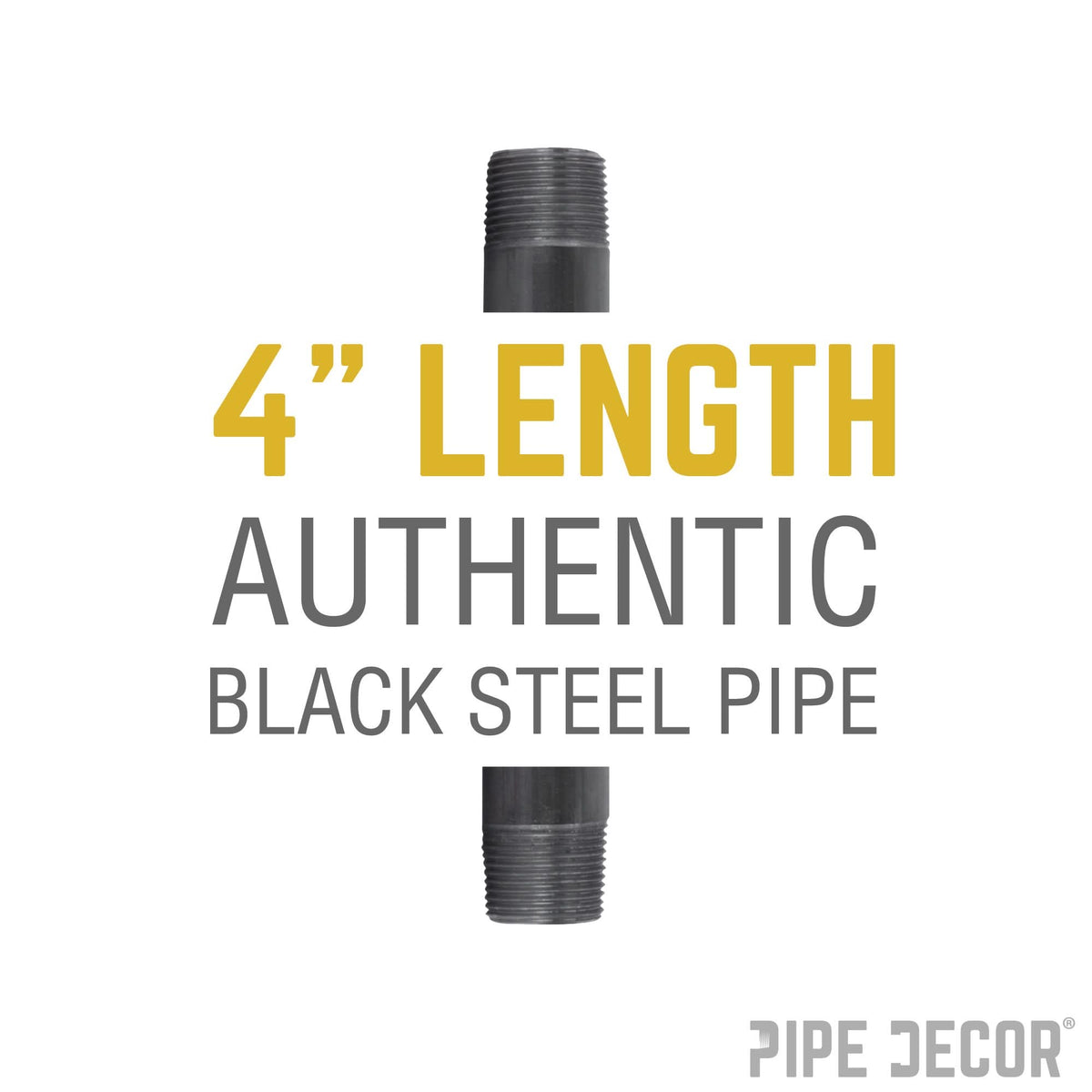 1/2 in. x 4 in. Black Pipe by PIPE DECOR