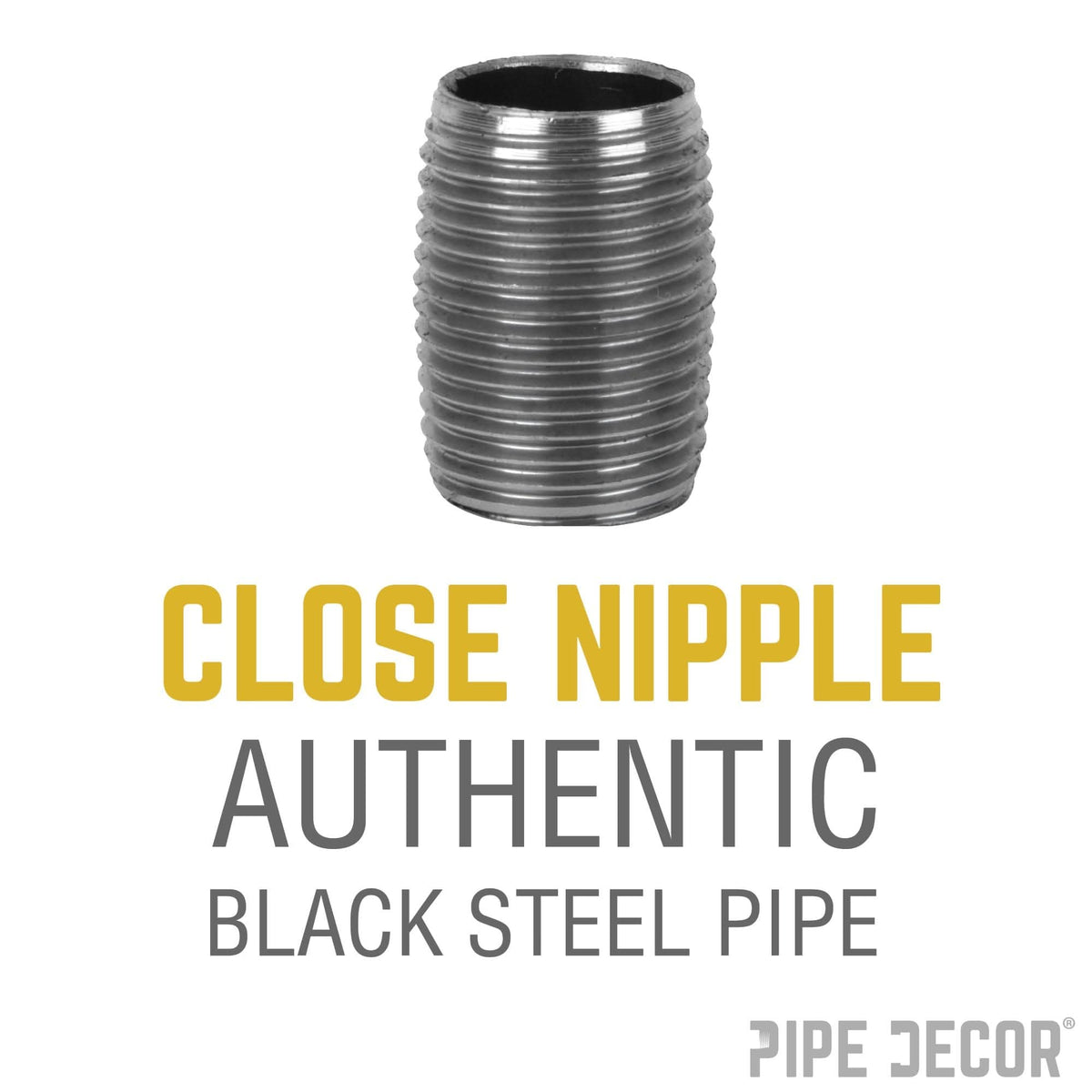 1/4 in. Close Black Pipe by PIPE DECOR