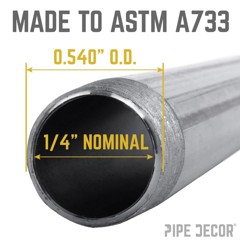 1/4 in. Close Black Pipe by PIPE DECOR