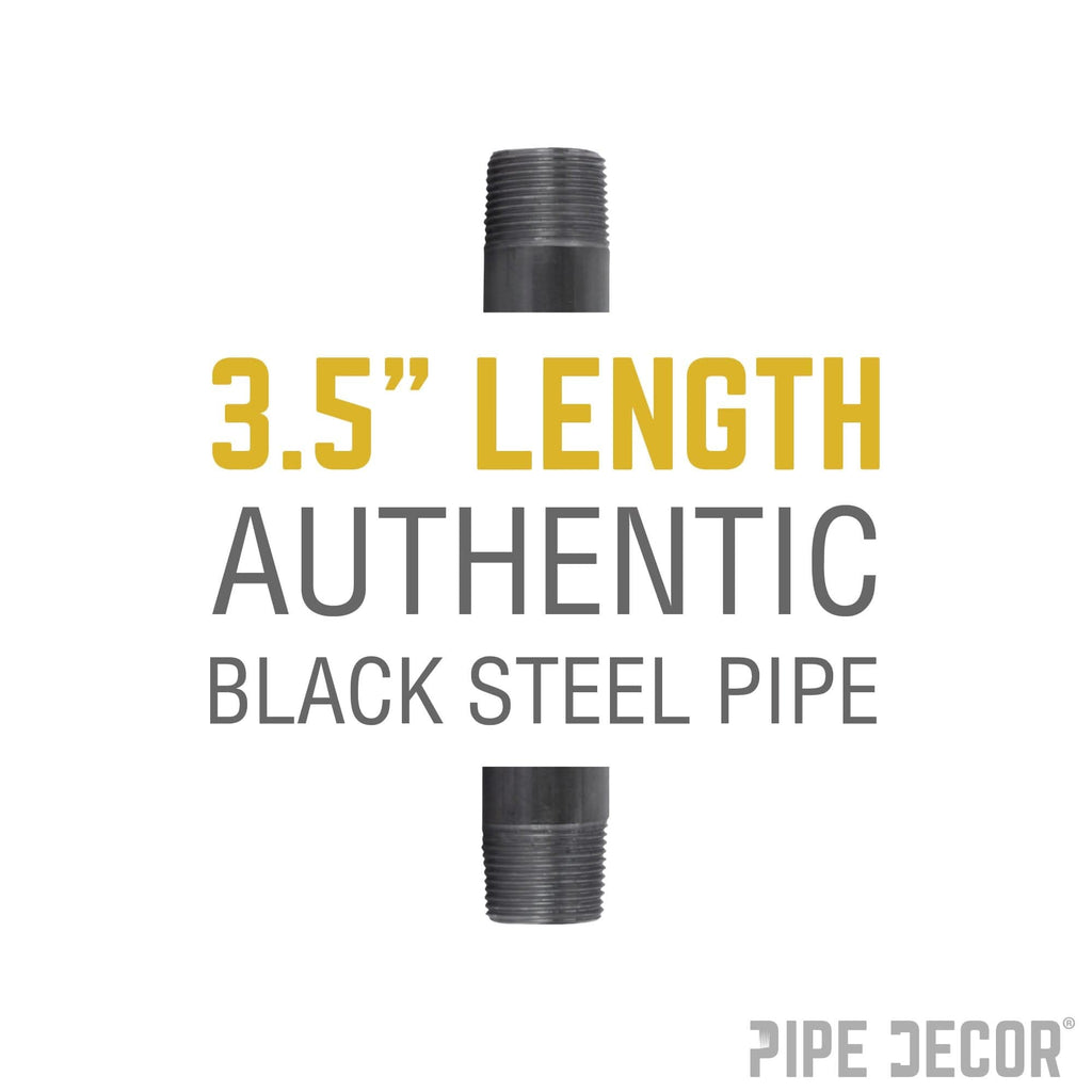 2 in. x 3 1/2 in. Black Pipe by PIPE DECOR