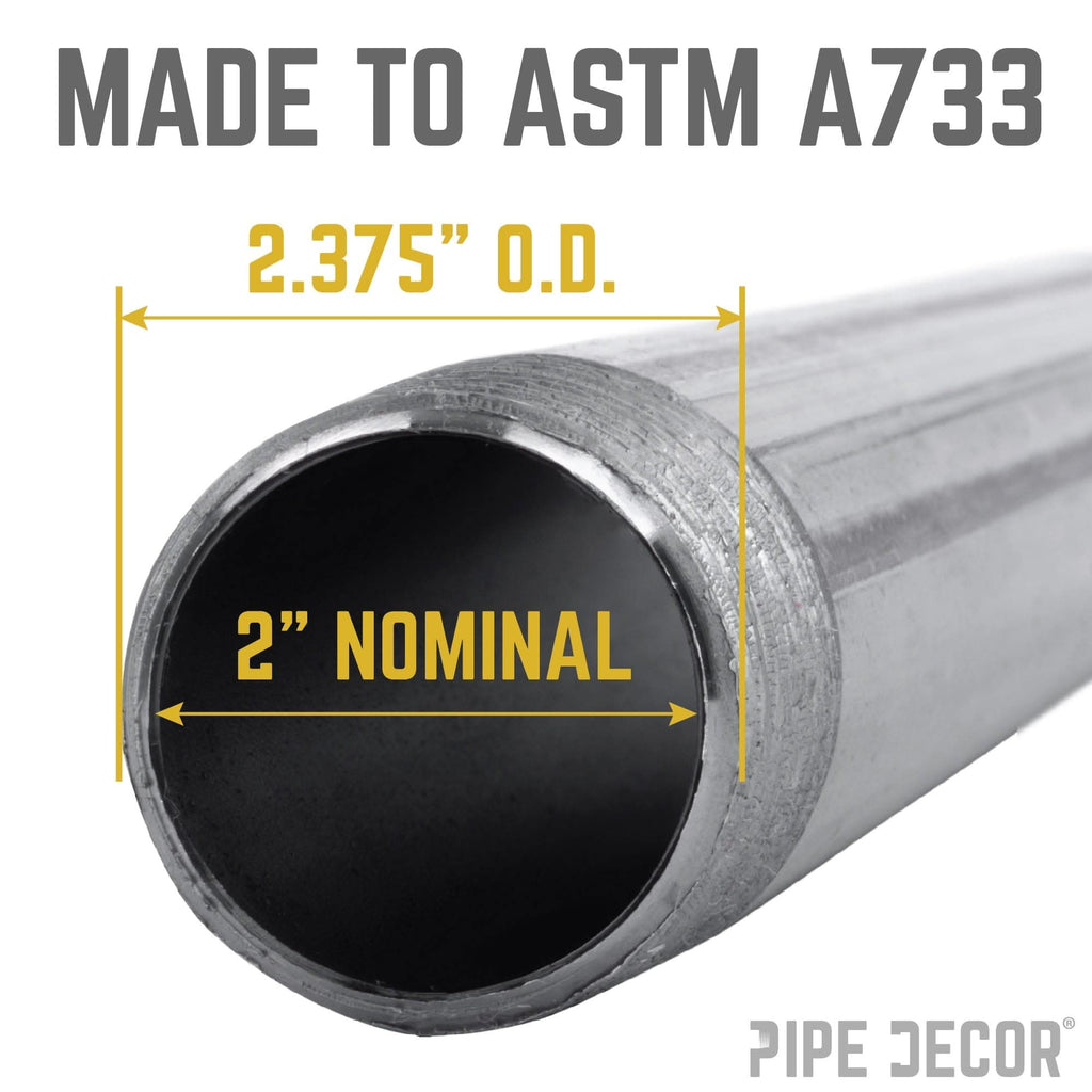 2 in. x 3 1/2 in. Black Pipe by PIPE DECOR