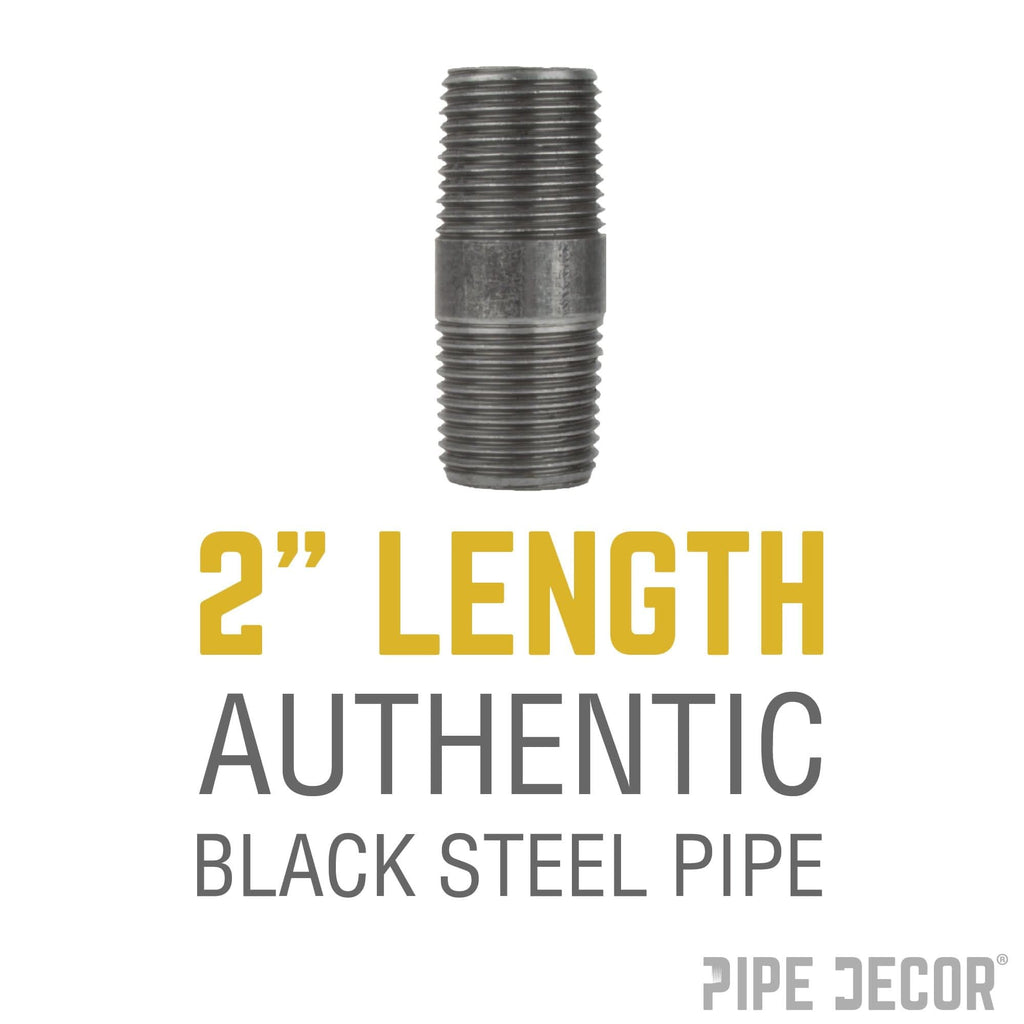 3/4 in. x 2 in. Black Pipe by PIPE DECOR