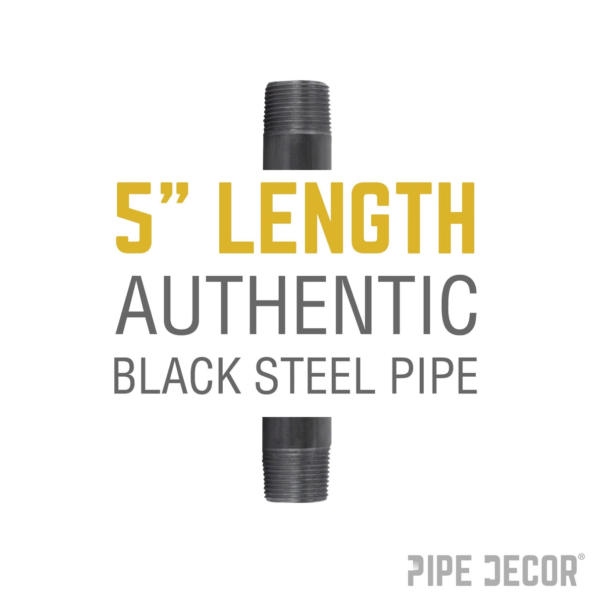 3/8 in. x 5 in. Black Pipe by PIPE DECOR