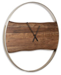 Panchali - Wall Clock - Brown / Silver Finish by Unique Piece Furniture