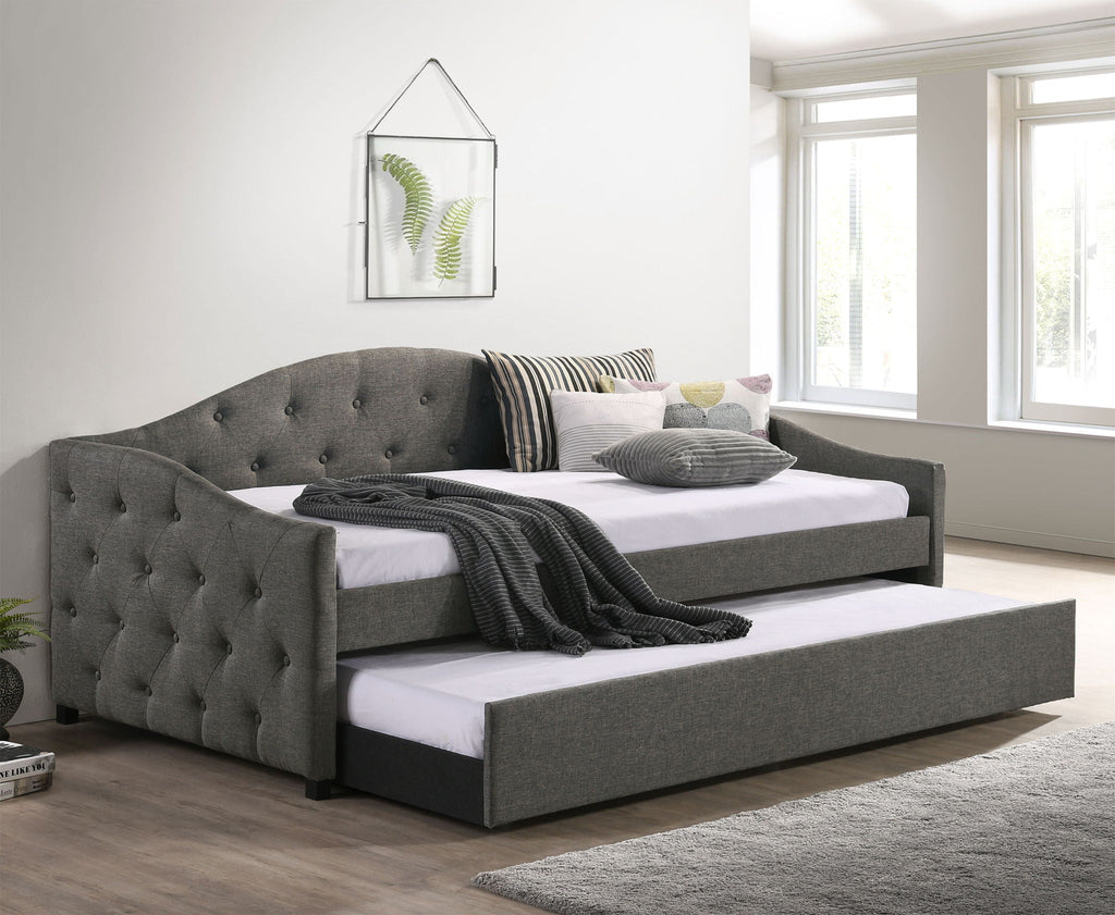 Sadie Upholstered Twin Daybed with Trundle Grey by Unique Piece Furniture
