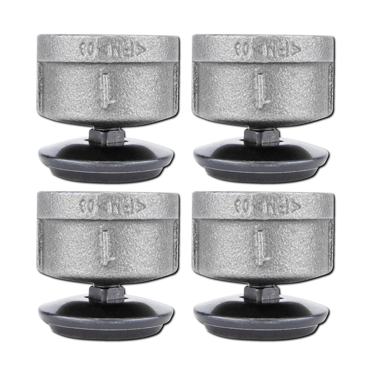 Furniture Leg Levelers for 1” Pipe Legs (4 Pack) by PIPE DECOR