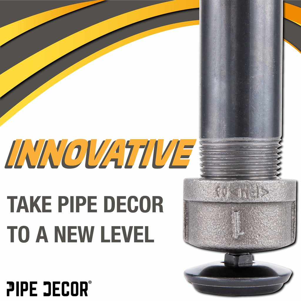 Furniture Leg Levelers for 1” Pipe Legs (4 Pack) by PIPE DECOR