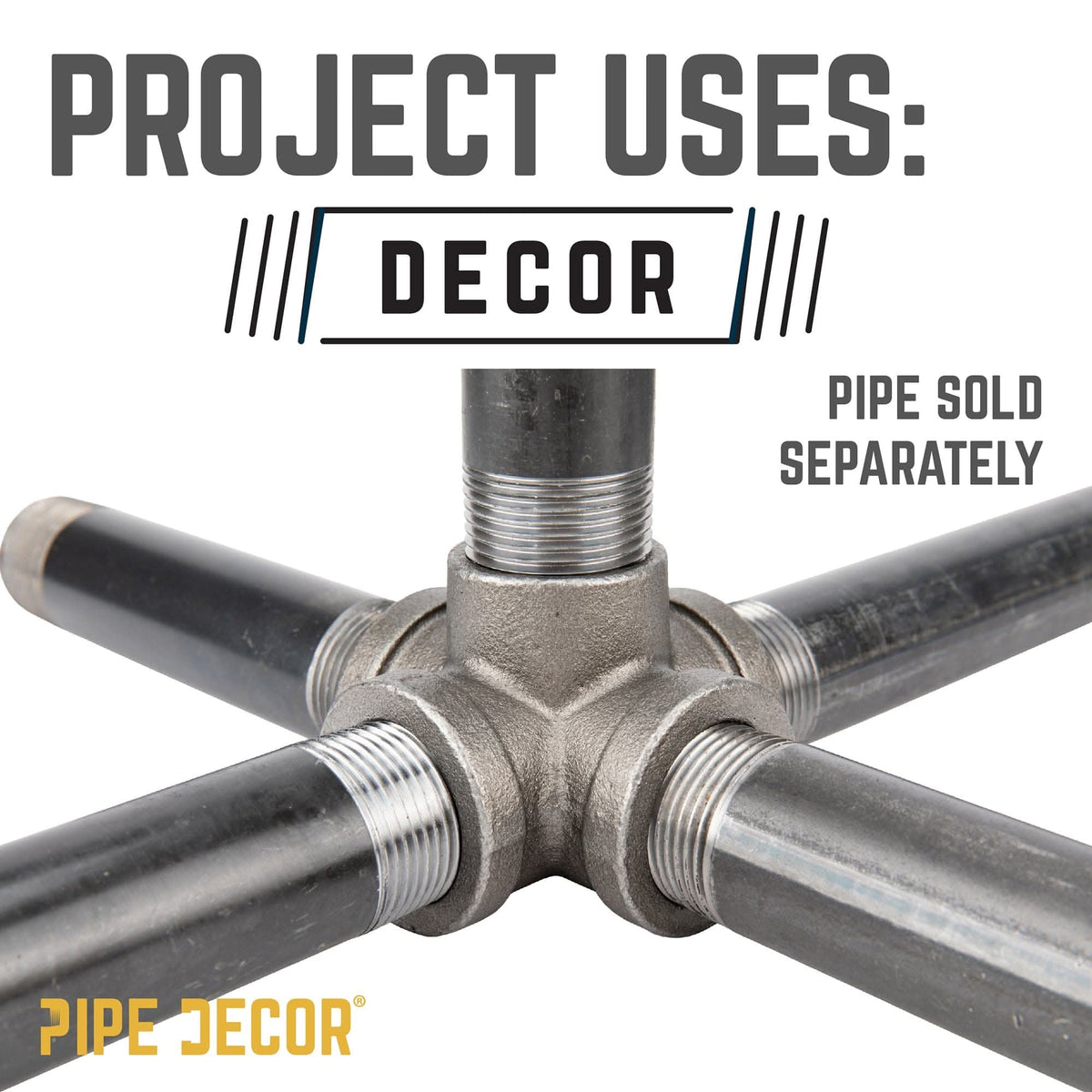 3/4 in. Black 5-Way Fitting by PIPE DECOR