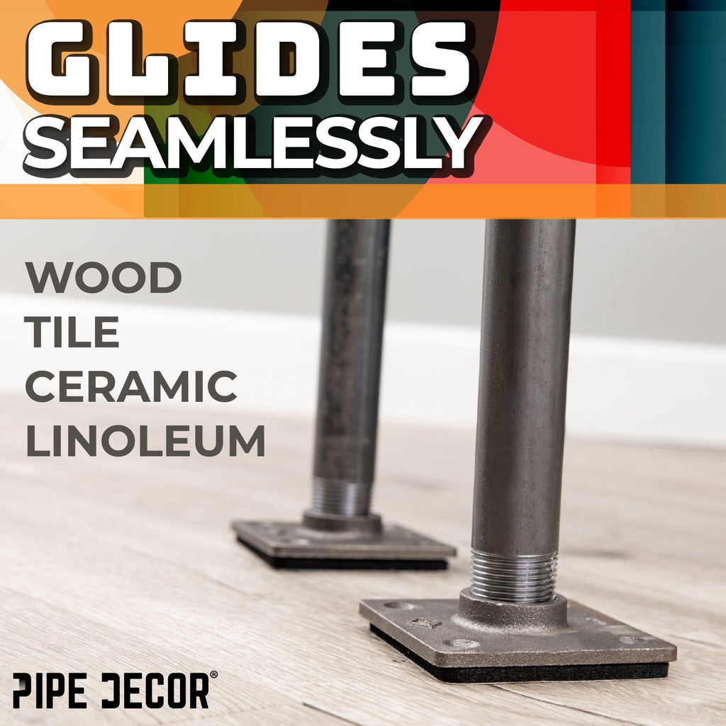Heavy Duty Square Felt Pad for 1 in. Pipe Floor Flange, 3.5 in. x 3.5 in. (4-Pack) by PIPE DECOR