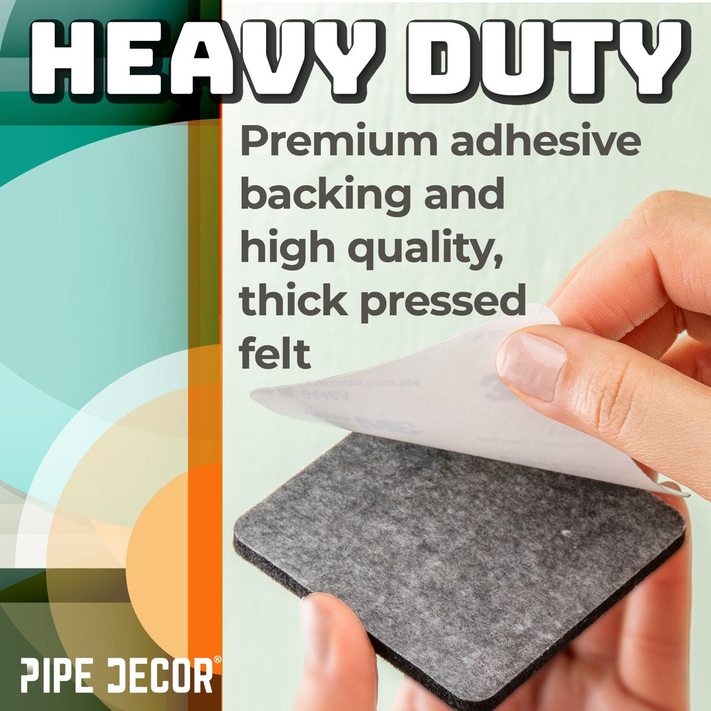Heavy Duty Square Felt Pad for 1 in. Pipe Floor Flange, 3.5 in. x 3.5 in. (4-Pack) by PIPE DECOR