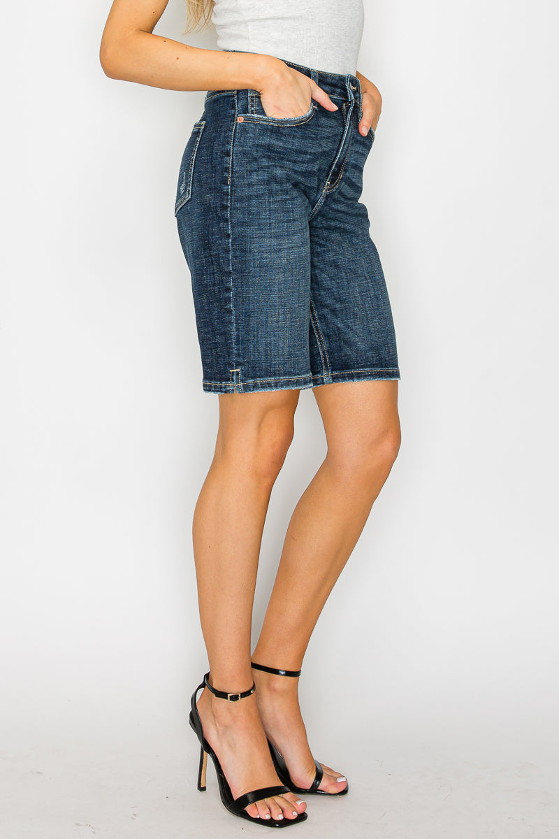 Celeste Dark Wash High Rise Bermuda Jeans by Artemis Vintage