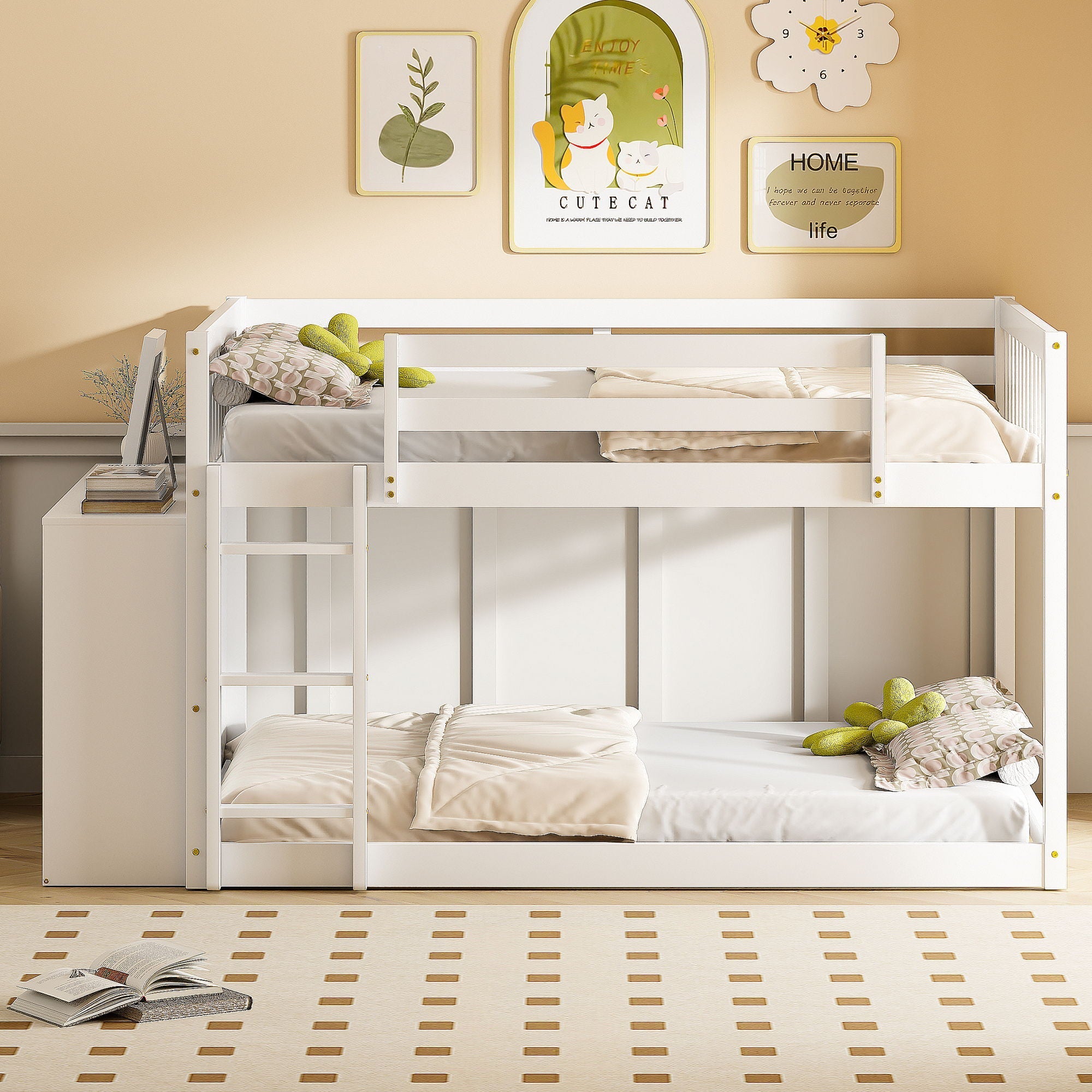 Bunk Bed With 4 Drawers And 3 Shelves by Unique Piece Furniture