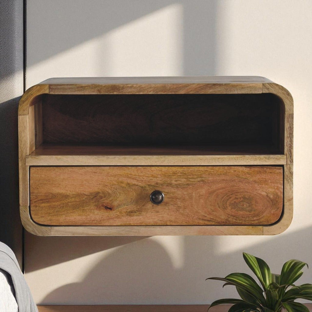 Curved Upper Slot Floating Nightstand by Unique Piece Furniture