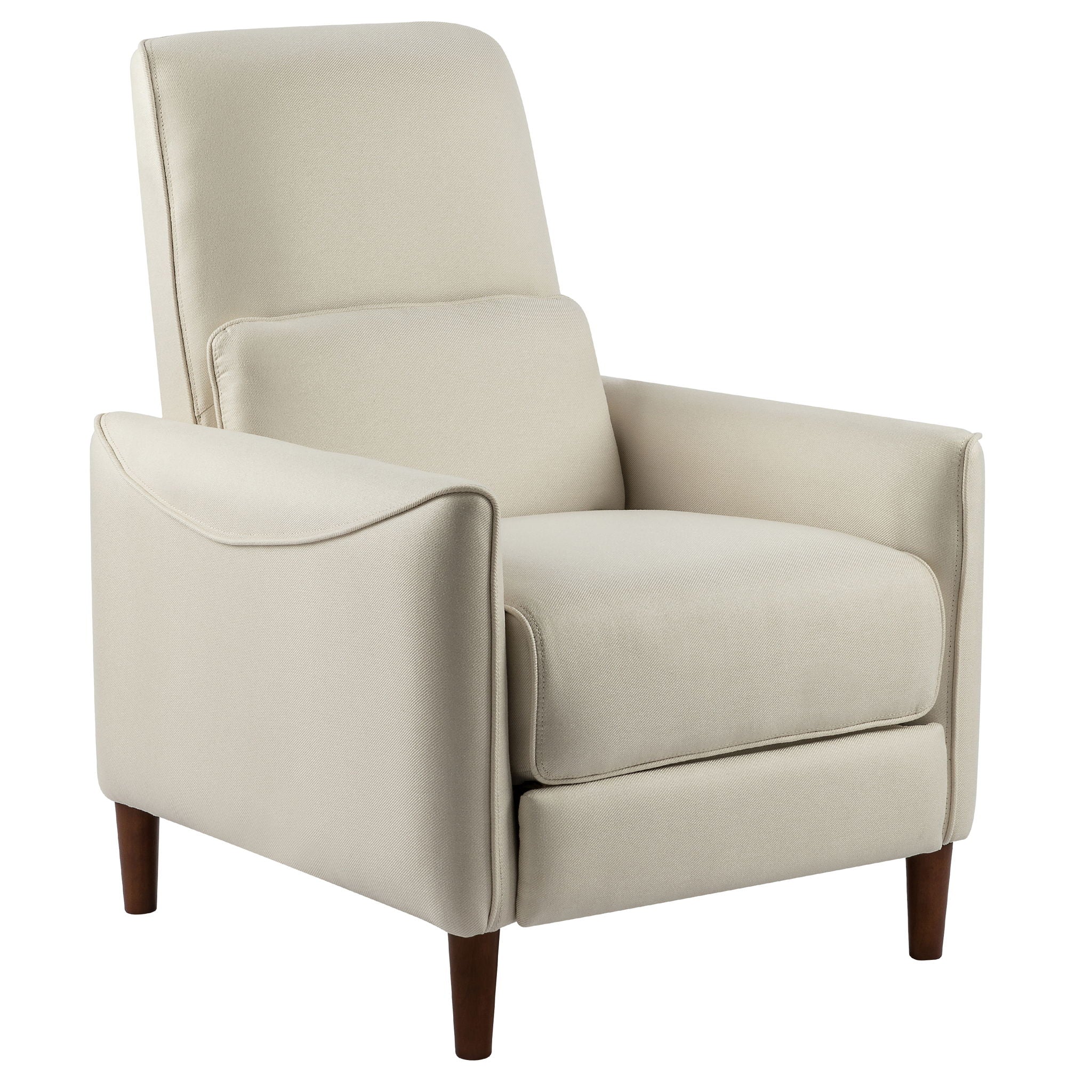 Upholstered Push Recliner Chair With Rubber Wood Legs For Living Room by Unique Piece Furniture