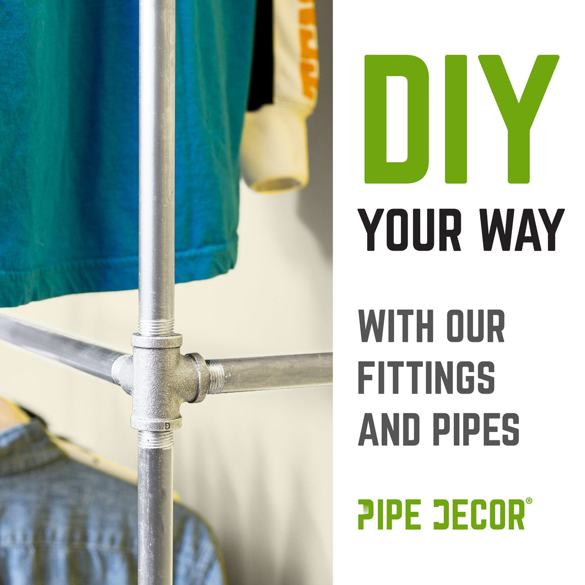 1 in. Galvanized 5-Way Fitting by PIPE DECOR