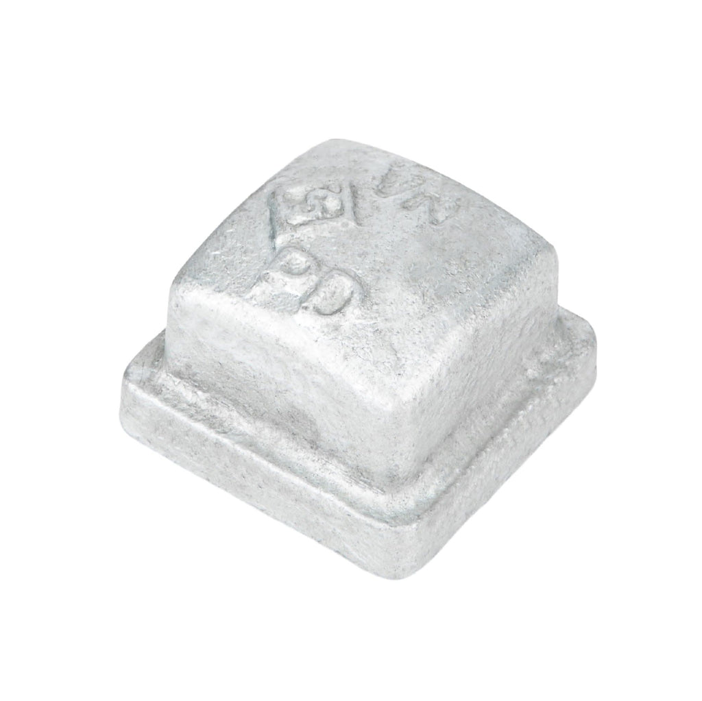 1/2 in. Galvanized Square Cap by PIPE DECOR
