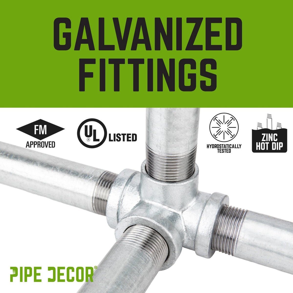 1/2 in. Galvanized Square Cap by PIPE DECOR