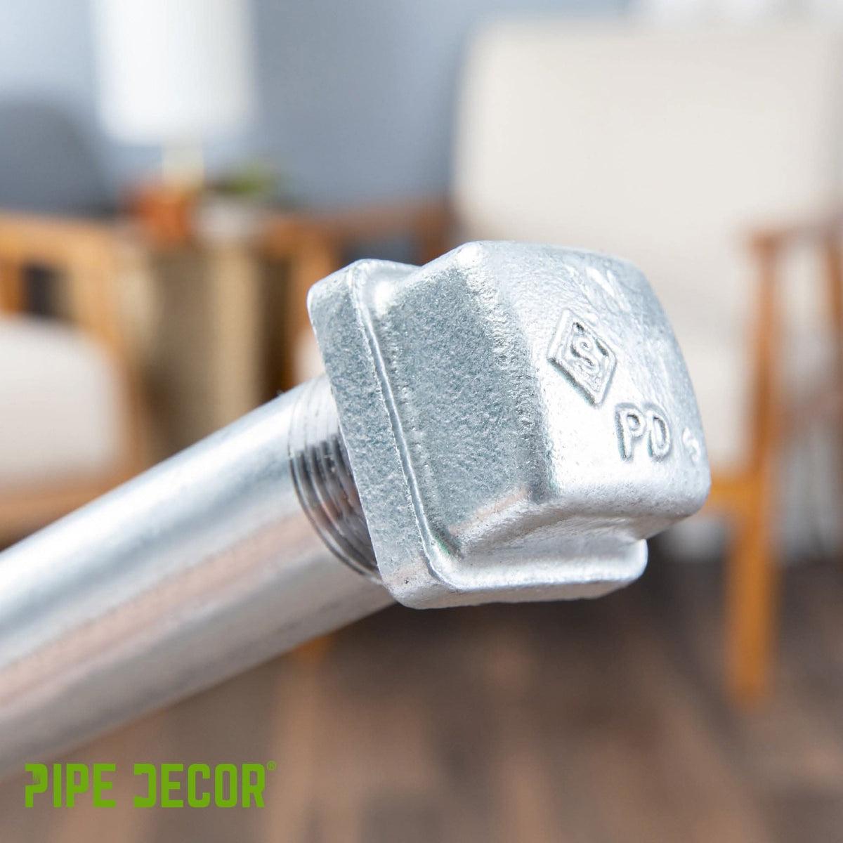 1/2 in. Galvanized Square Cap by PIPE DECOR