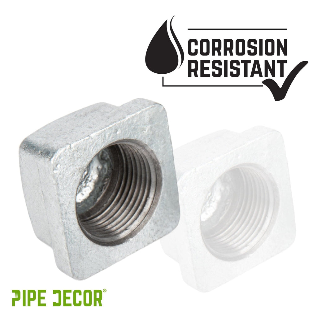 3/4 in. Galvanized Square Cap by PIPE DECOR