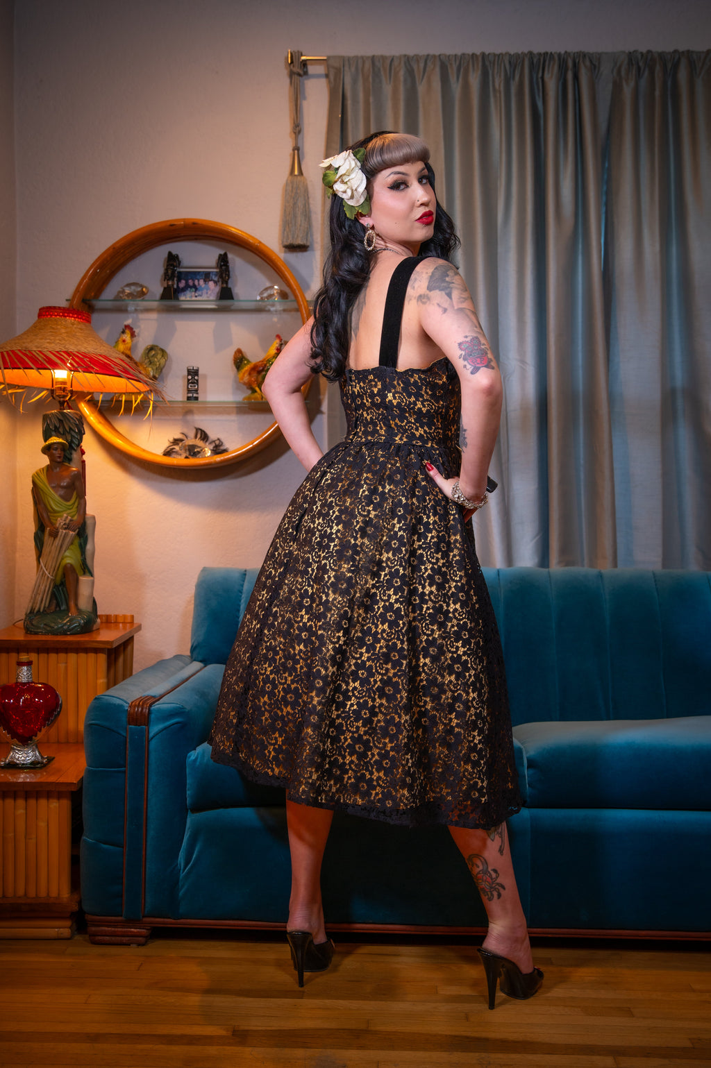 The Sweetheart Lace Dress in Black by LadySplendorClothing