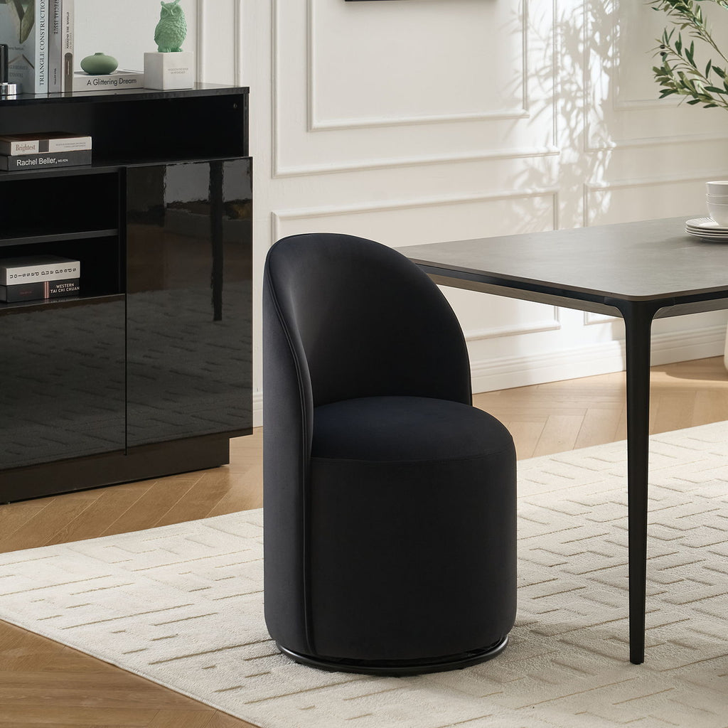 360 Degree Swivel Armless Dining Barrel Chair by Unique Piece Furniture