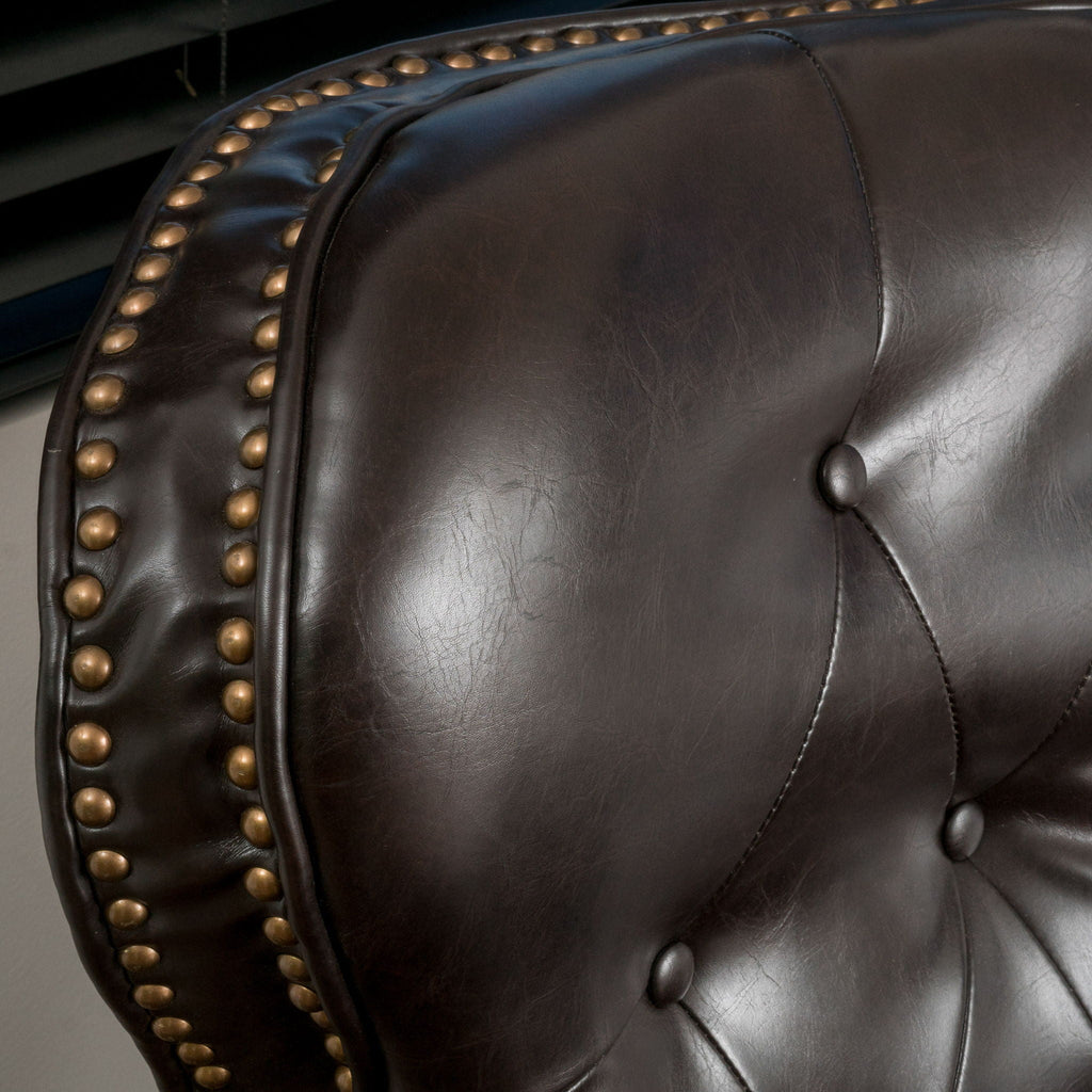 Contemporary Style Push Back Recliner With Button Tufted Stitching And Nailhead Trim by Unique Piece Furniture