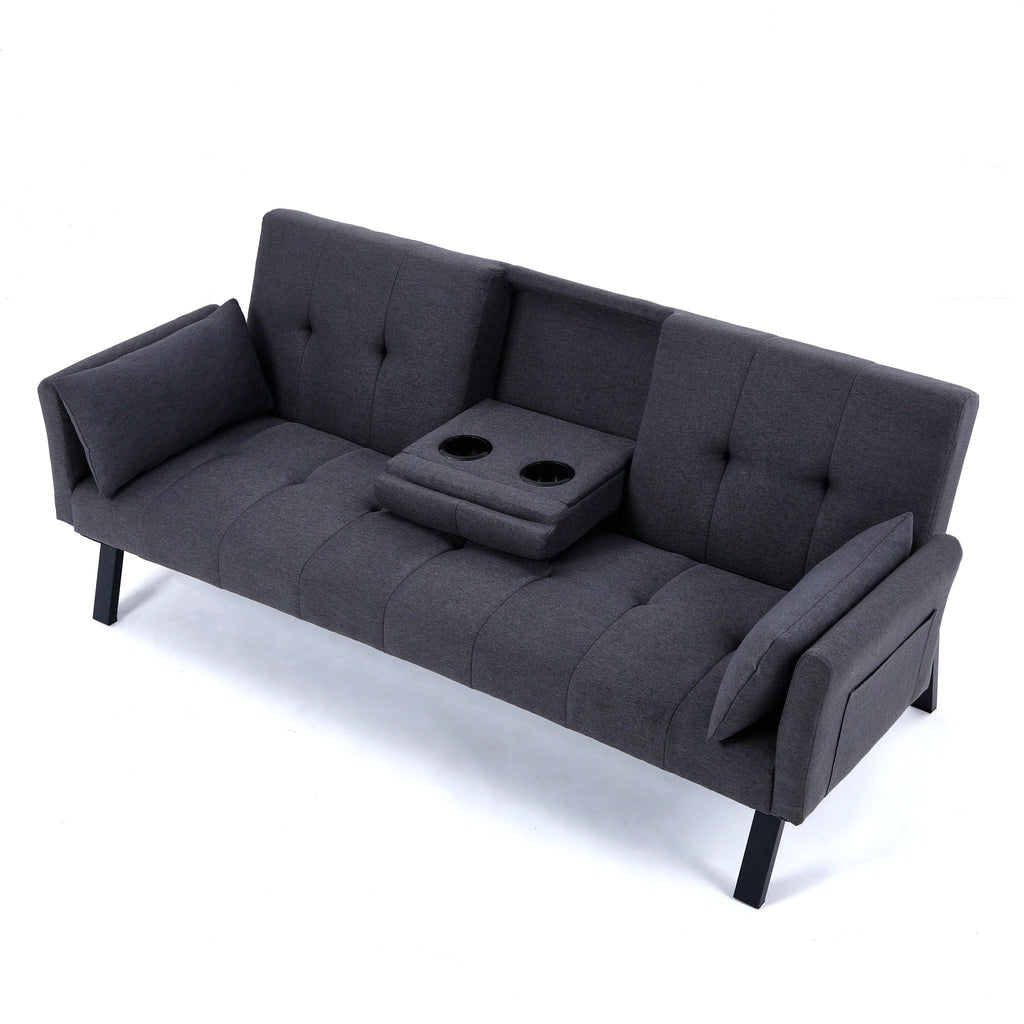Sofa Bed With Foldable Design And Cup Holder by Unique Piece Furniture