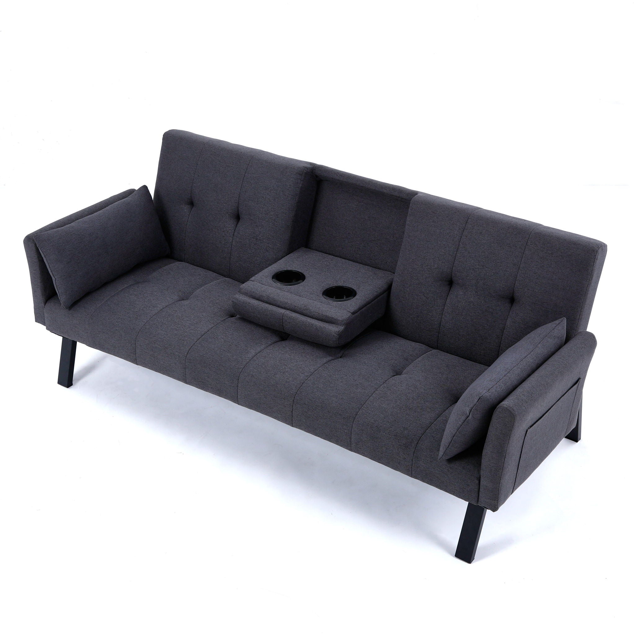 Sofa Bed With Foldable Design And Cup Holder by Unique Piece Furniture