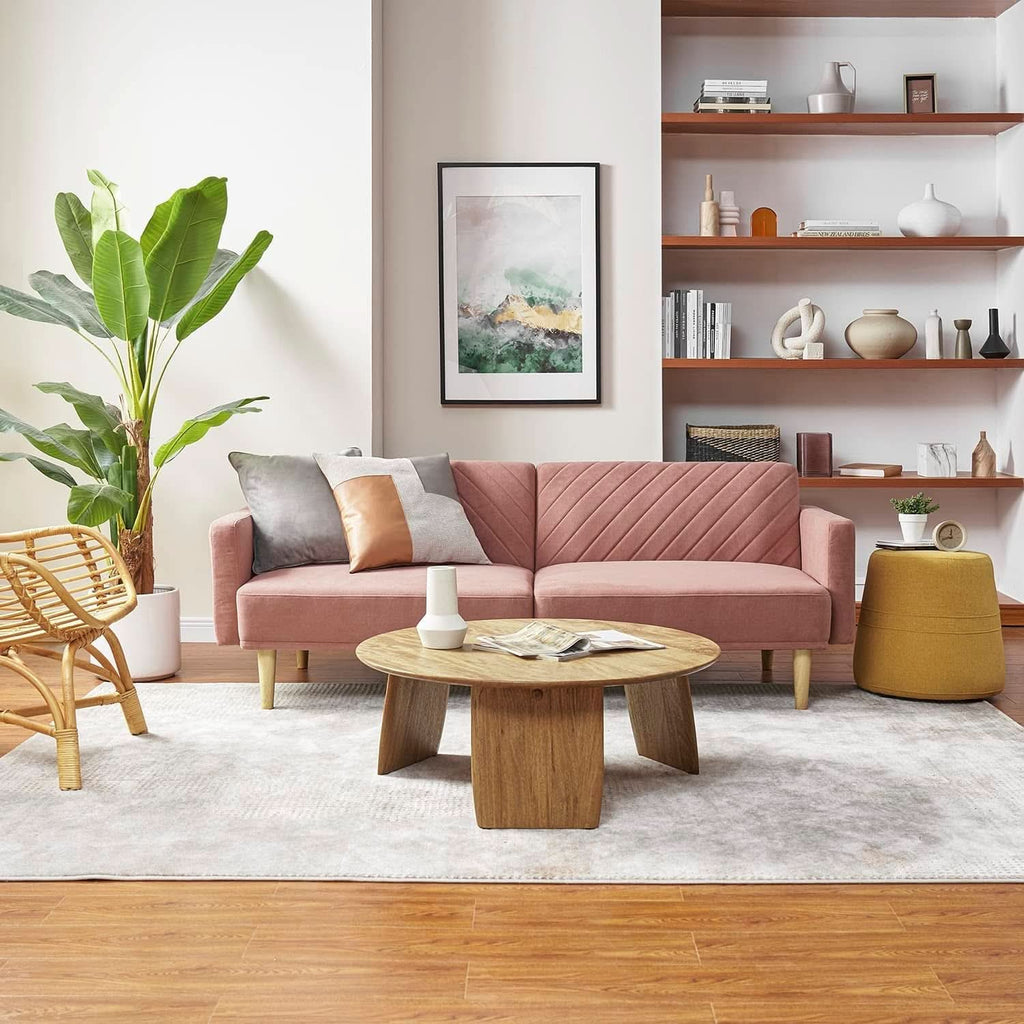 Chloe Futon Sofa Bed With Adjustable Back And Tapered Legs by ShipItFurniture