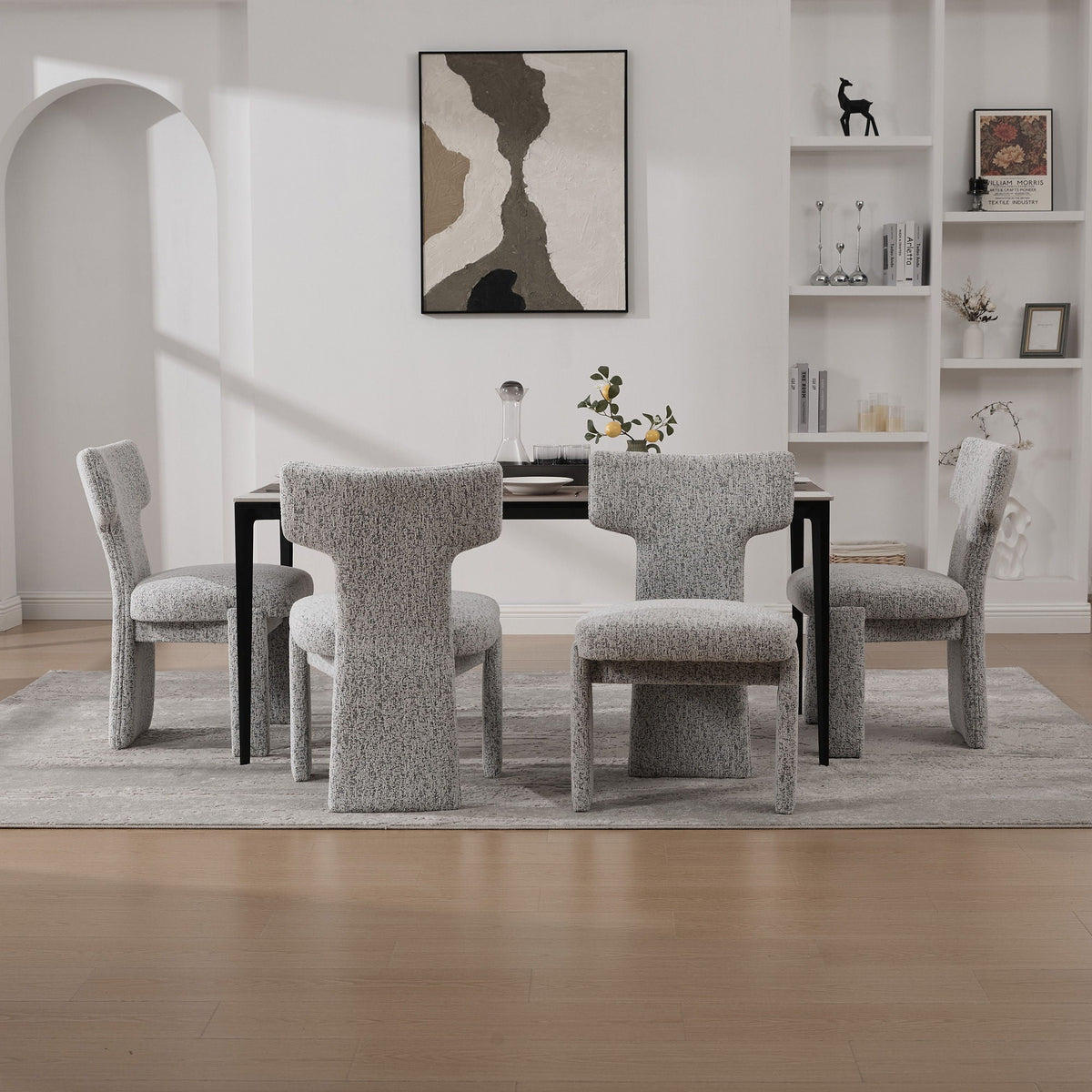 Armless Curved Back Accent Chairs by Unique Piece Furniture