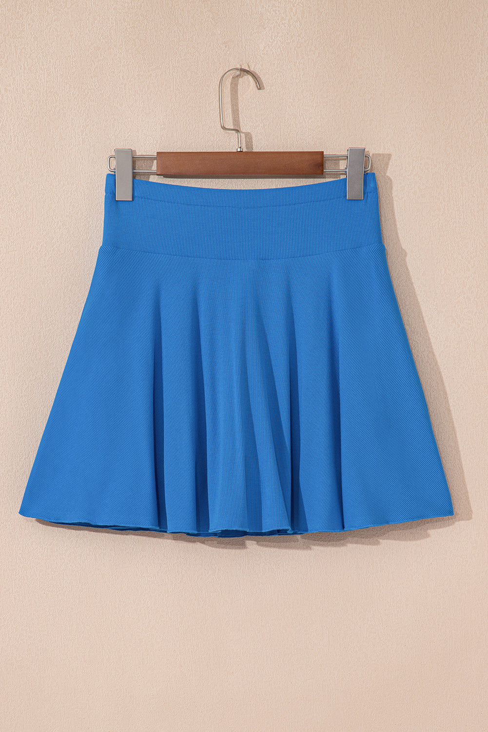 Blue A-line Draped High Waist Pocketed Lined Skort by Wild and Free Boutique