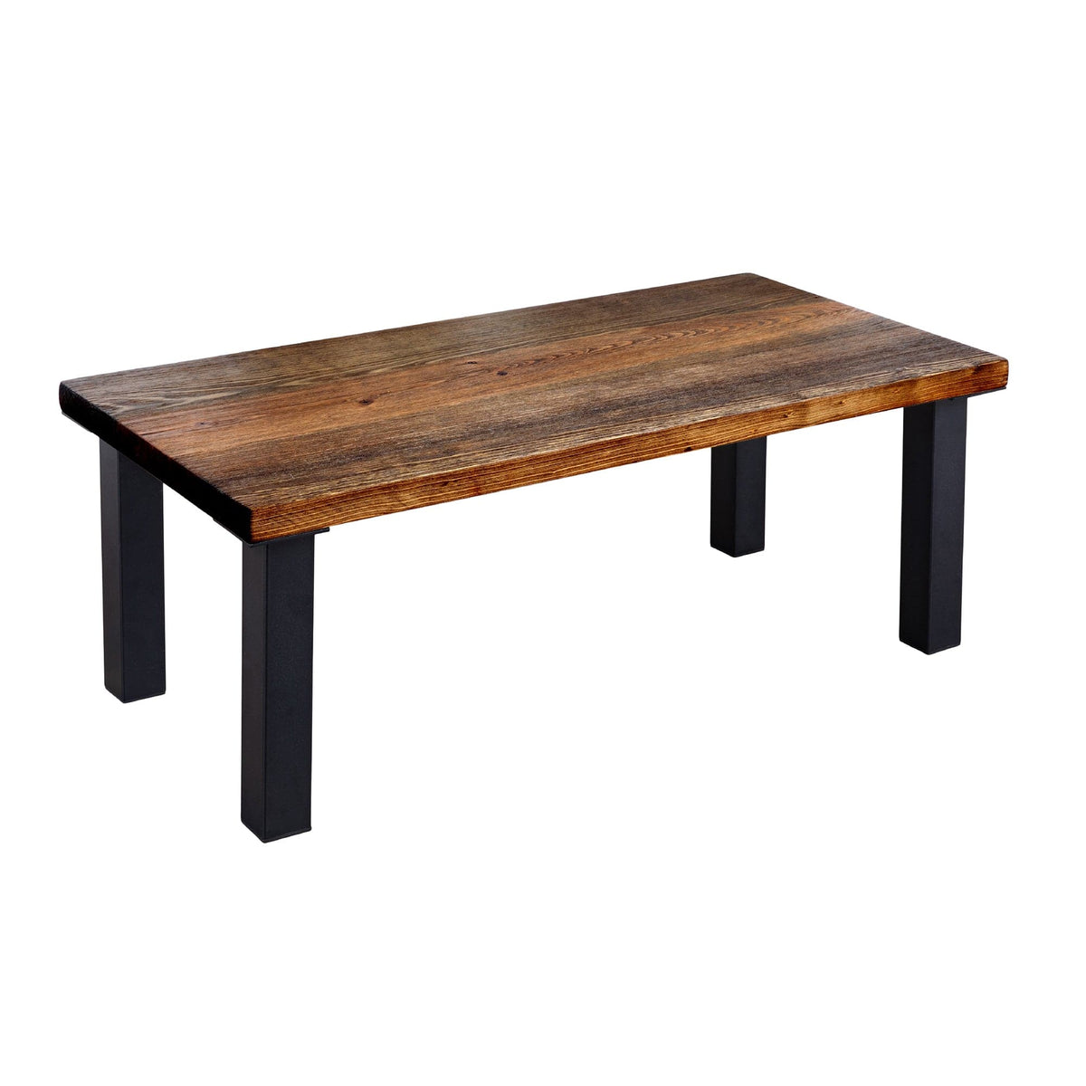 Skyline Boulder Black Solid Wood Coffee Table with 12 in. High-Rise Legs by PIPE DECOR