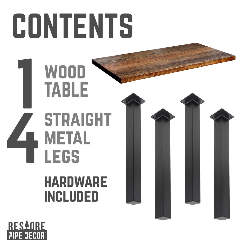 Skyline Boulder Black Solid Wood Coffee Table with 12 in. High-Rise Legs by PIPE DECOR