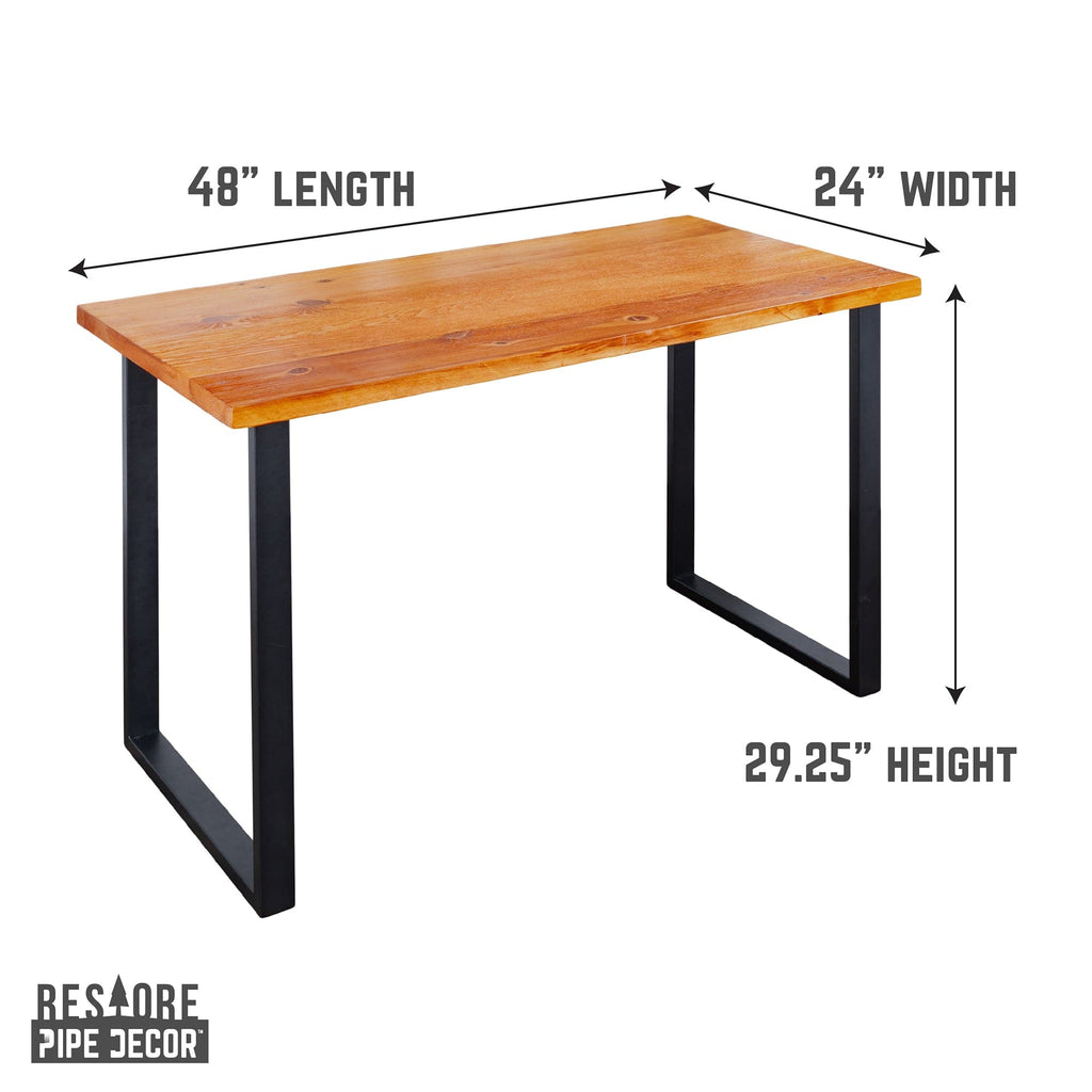 Skyline Sunset Cedar Solid Wood Desk with 28 in. Landscape Legs by PIPE DECOR