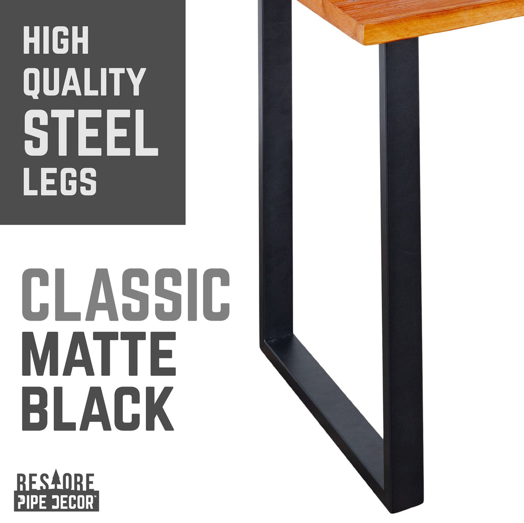 Skyline Sunset Cedar Solid Wood Desk with 28 in. Landscape Legs by PIPE DECOR