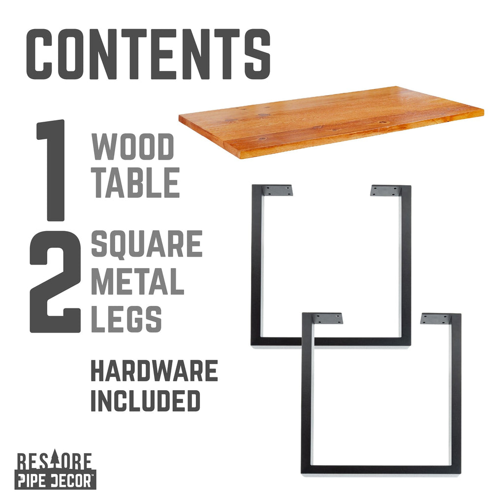 Skyline Sunset Cedar Solid Wood Desk with 28 in. Landscape Legs by PIPE DECOR